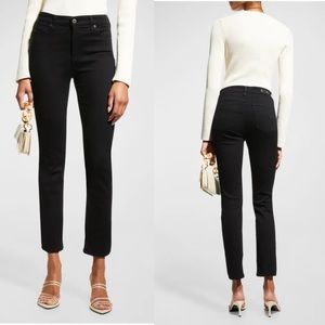 AG Mari High Rise Slim Straight Jeans Opulent Black size 27